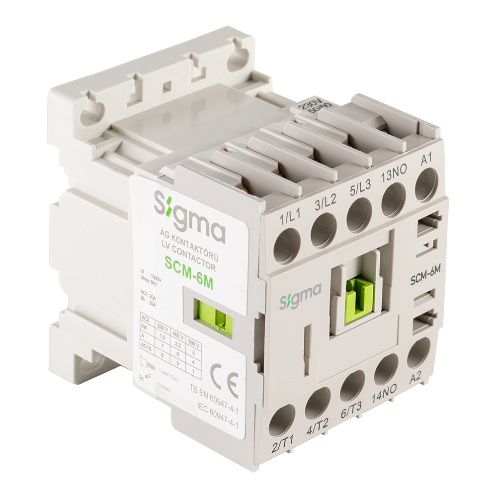 SCM-16M 7.5 kW 16 A 230V AC 1NO mini kontaktör