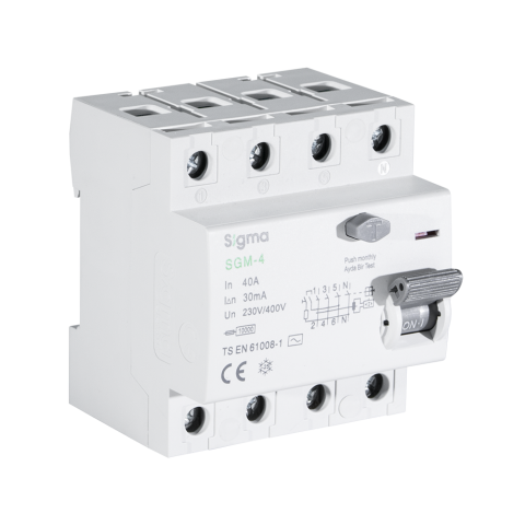 SGM 4P 300mA 10 kA 100A KAÇAK AKIM KORUMA ŞALTERİ AC TYPE