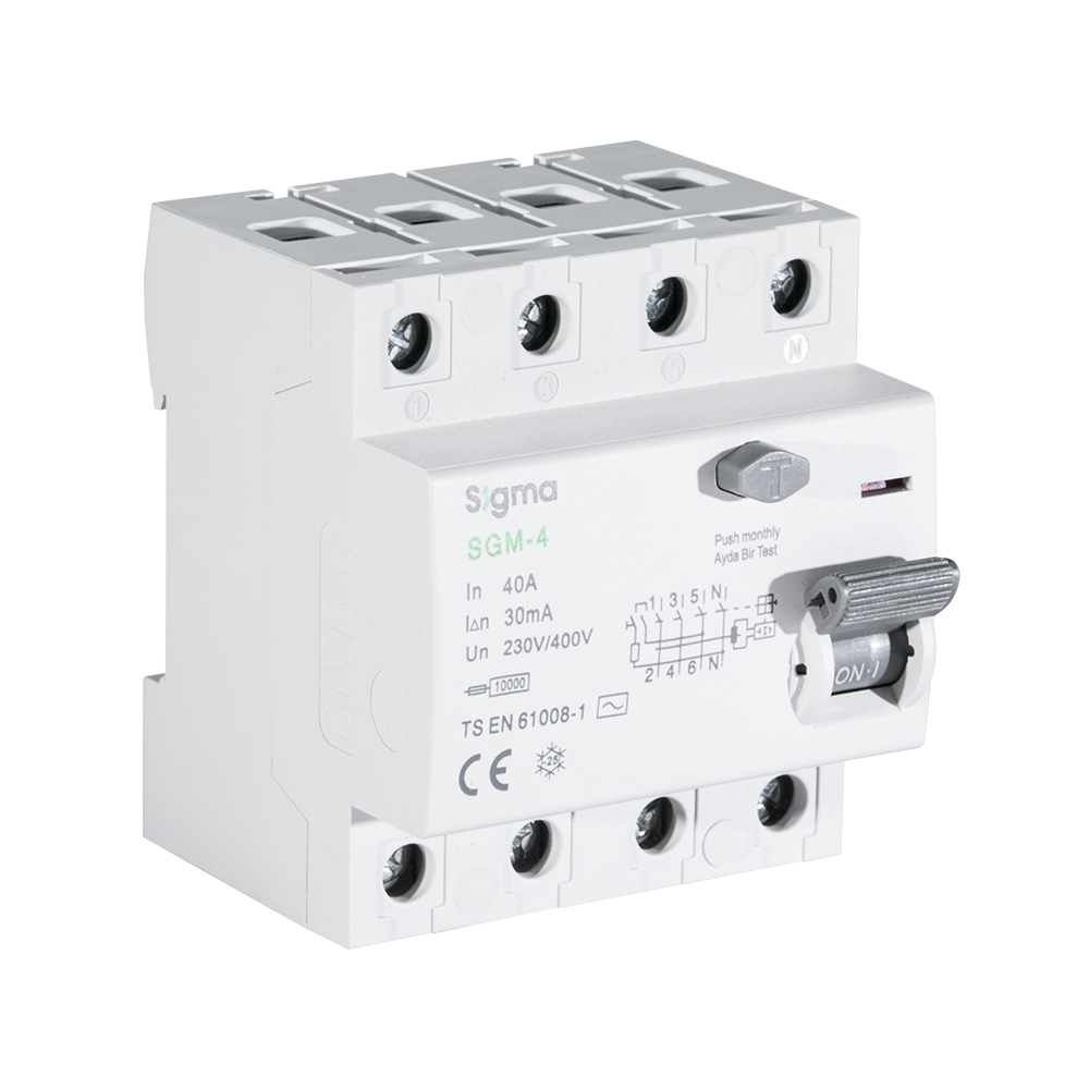 SGM 4P 30mA 10 kA 125A KAÇAK AKIM KORUMA ŞALTERİ AC TYPE