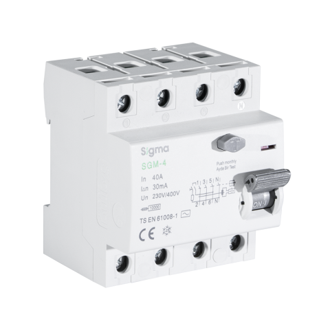 SGM 4P 300mA 10 kA 125A KAÇAK AKIM KORUMA ŞALTERİ AC TYPE