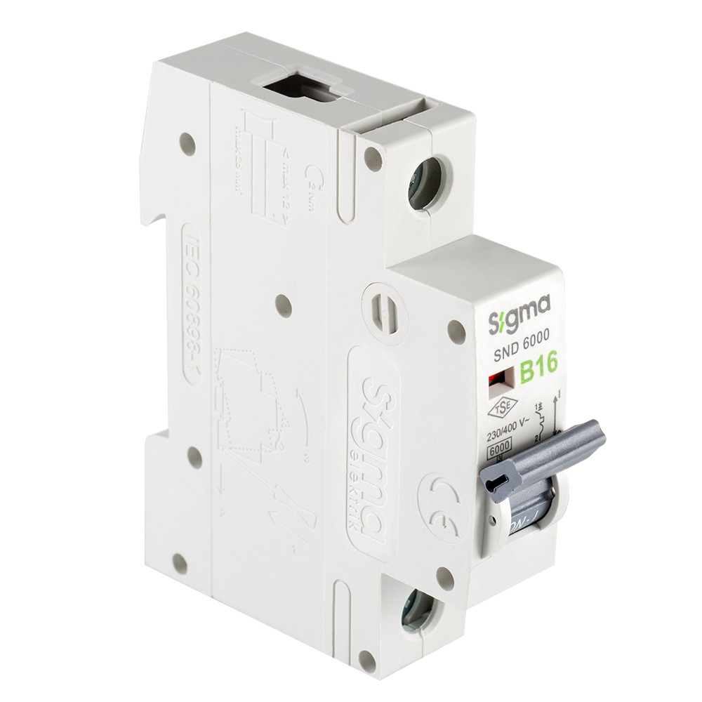 SND6000 6kA 1P B16 OTOMATİK SİGORTA