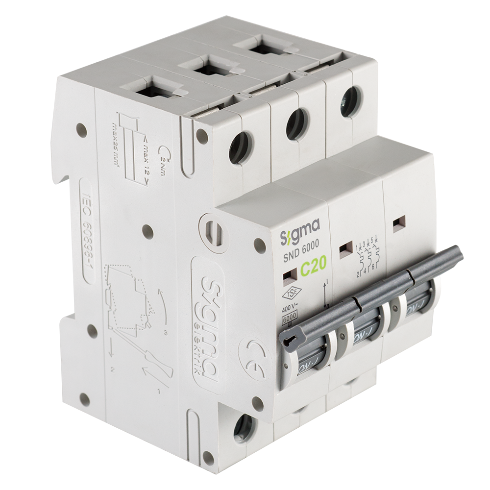 SND6000 6kA 3P C20 OTOMATİK SİGORTA