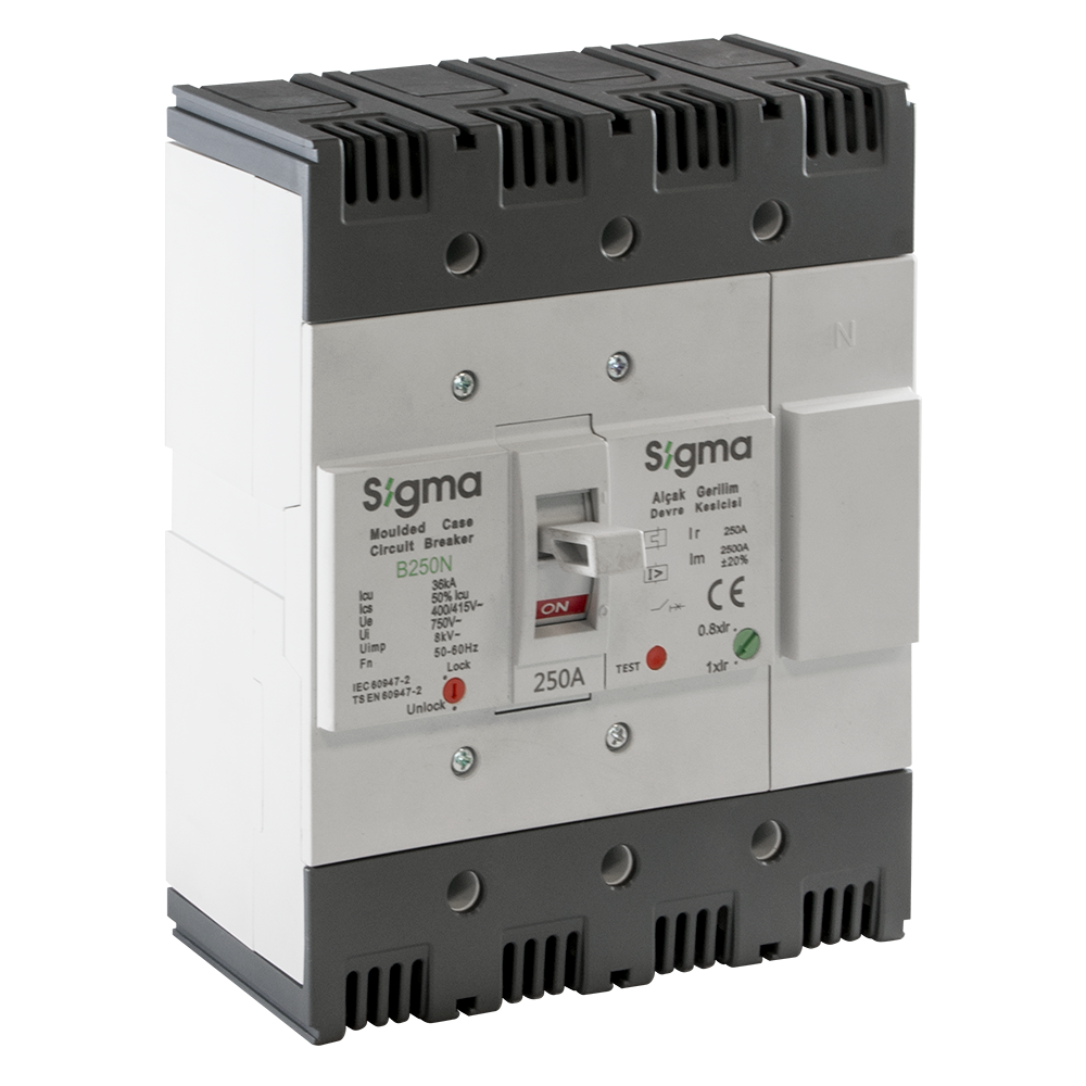 B250 160-200 A 36KA 4P Termik Ayarlı Komp. Şalter