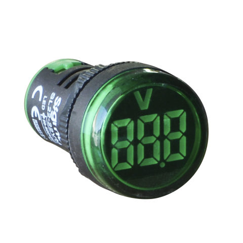 YEŞİL LEDLİ SİNYAL LAMBASI VOLTMETRELİ 12-500V AC