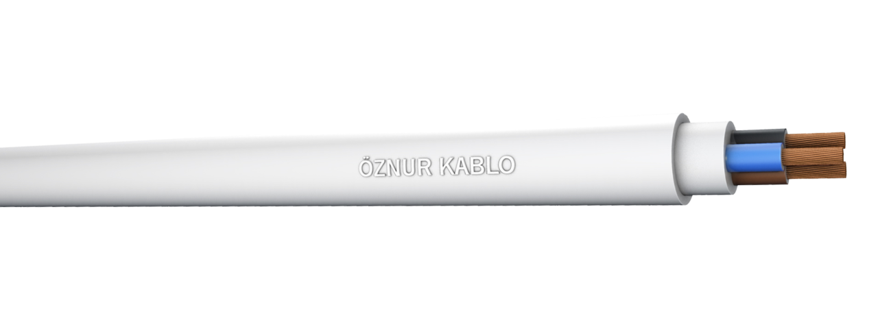 H05VV-F 2X1       TTR  Beyaz Kablo - 100 metre