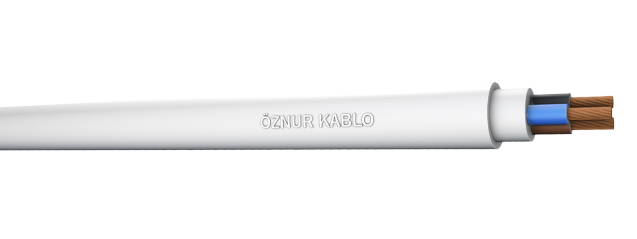 H05VV-F 3X2,5    TTR  Beyaz Kablo - 100 metre
